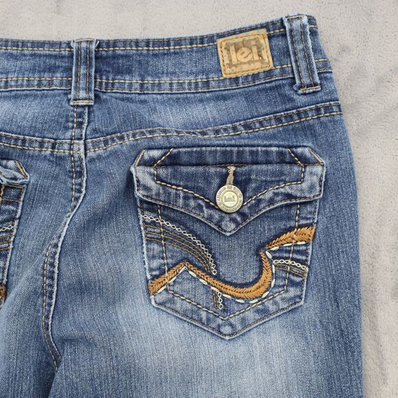 Iei Pants Womens 3 Blue Sophia Hipster Flare Mid Rise Medium Wash Denim Jeans - Picture 14 of 16